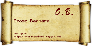 Orosz Barbara névjegykártya