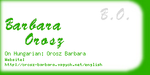 barbara orosz business card